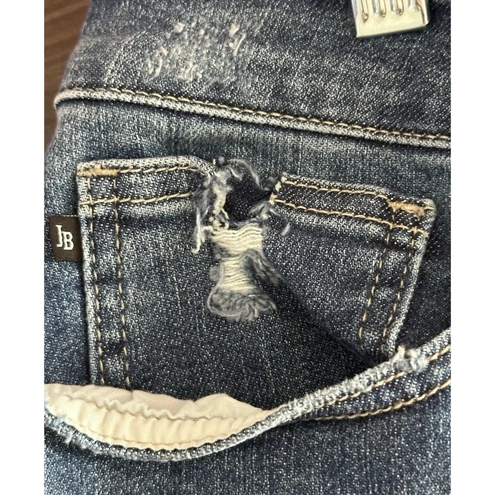 Judy‎ Blue Womens 14W Skinny Jeans Distressed Raw Hem Stretch Denim Blue Casual